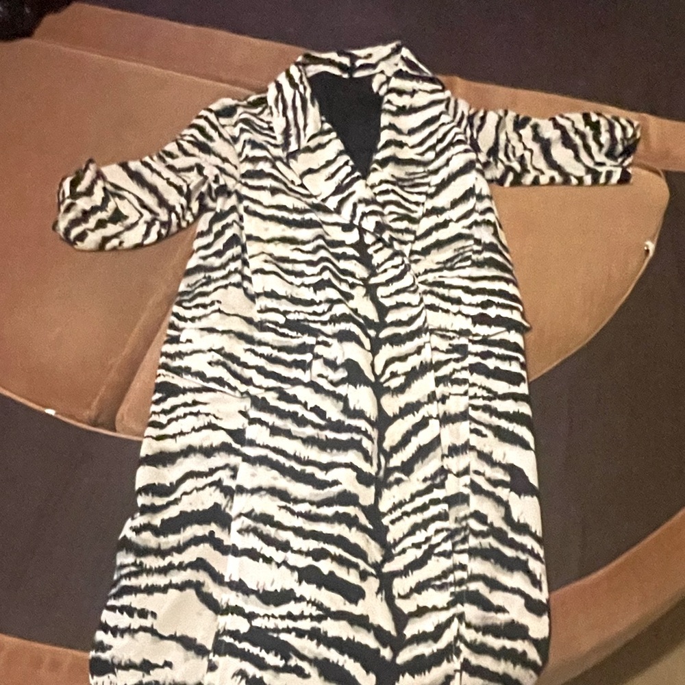 Zebra print trench duster light weight
